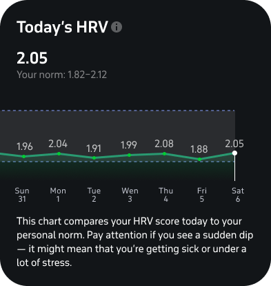 Welltory: consistently low, flat HRV