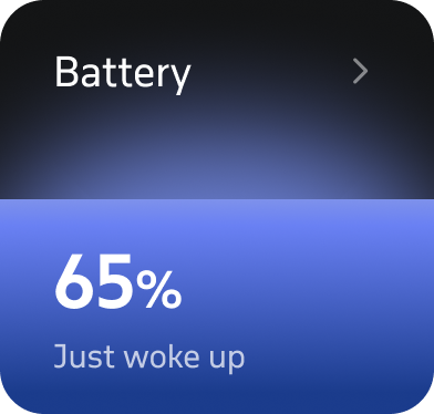 Welltory Battery card showing 65% just after waking up